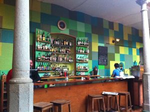 The bar at La Biznaga in Oaxaca