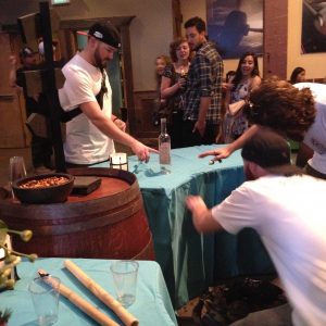 It's officially closing time as bartenders lit the fumes from a greater than 50% bottle of mezcal and watched the flames burn down the bottle. 