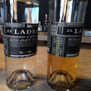 Venus Spirits' agave spirit, El Ladrón blanco, left, reposado, right. 