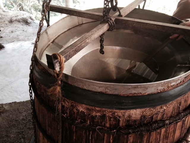 A fermentation barrel at Don Mateo