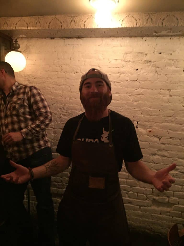 Eric Giardina during the 2015 Mezcalicious Cocktail Competition at Devil's Acre. Photo by Max Garrone