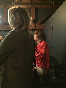 Melanie Symonds, in red, and Diane Micheil from Quiquiriqui Mezcal.