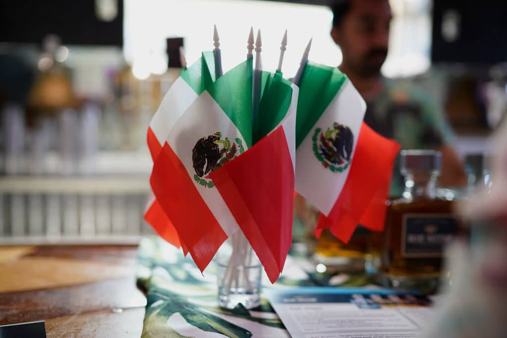 Mexican flags on full display