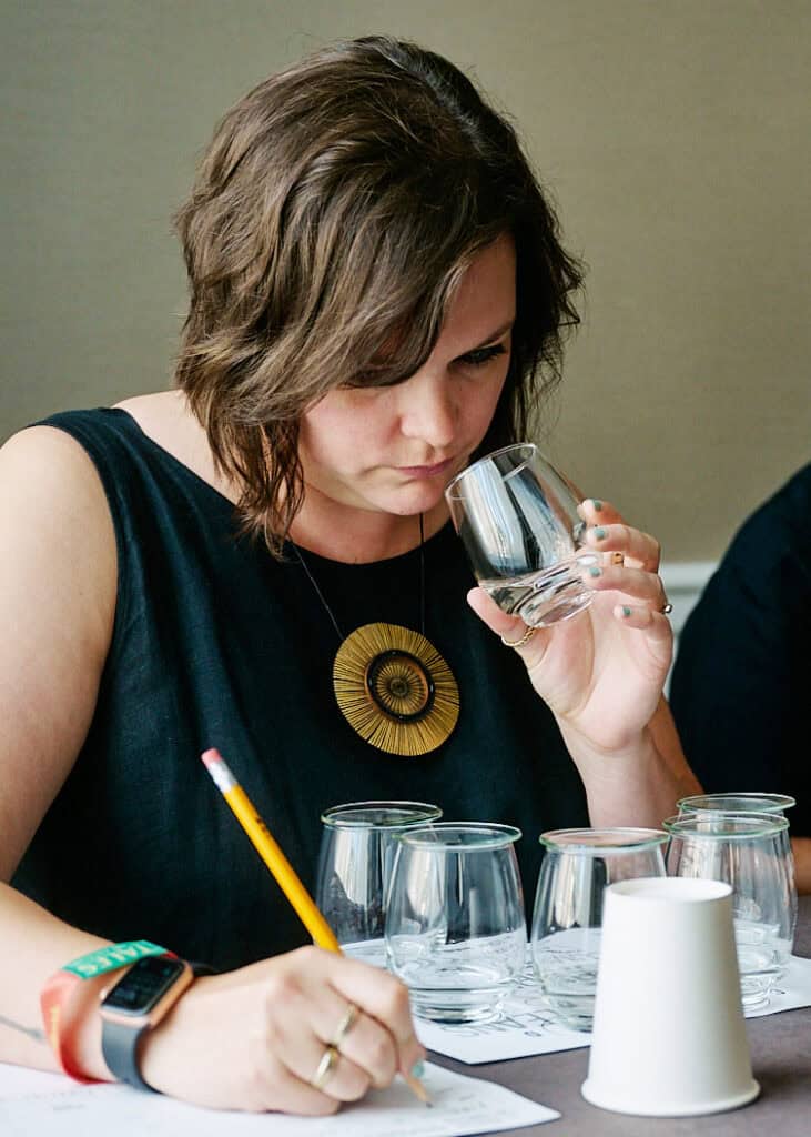 Emma Janzen judging for the best mezcals at the NOLA spirits competition 