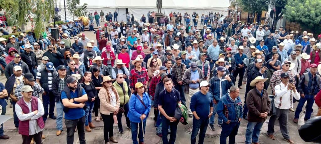 Agave farmers gather in the town square to protest tequila industry corruption 