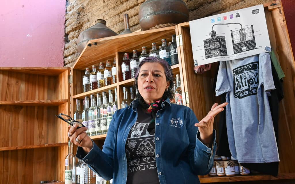 Karina Abad, a woman mezcal producer and expert in mezcal certification